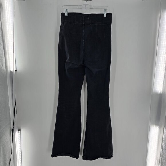 We The Free Jeans Women's 30 High Rise Flared Leg Black Stretch Denim Bellbottom - Picture 3 of 13